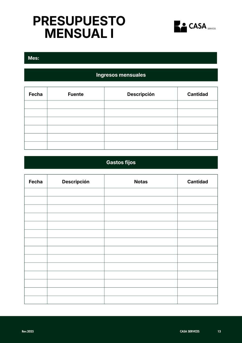 Finanzas en Orden – CASA Services